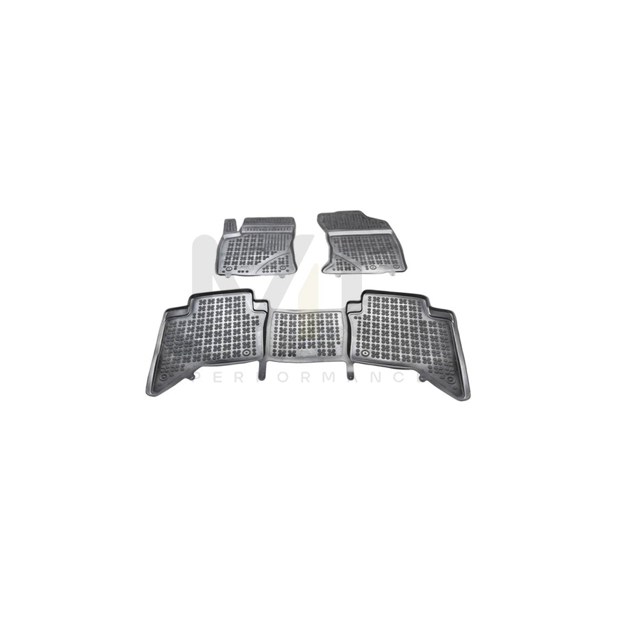 REZAW PLAST 201431 Floor mat set for TOYOTA Hilux VIII Pickup Elastomer, Front and Rear, Black