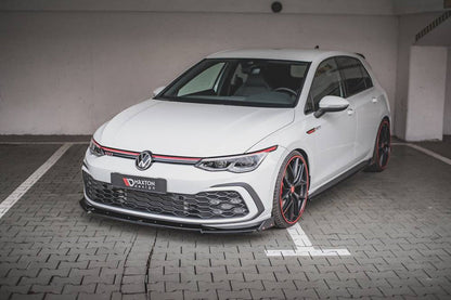 Maxton Design Volkswagen Golf GTI / R-Line MK8 Front Splitter + Flaps V.3