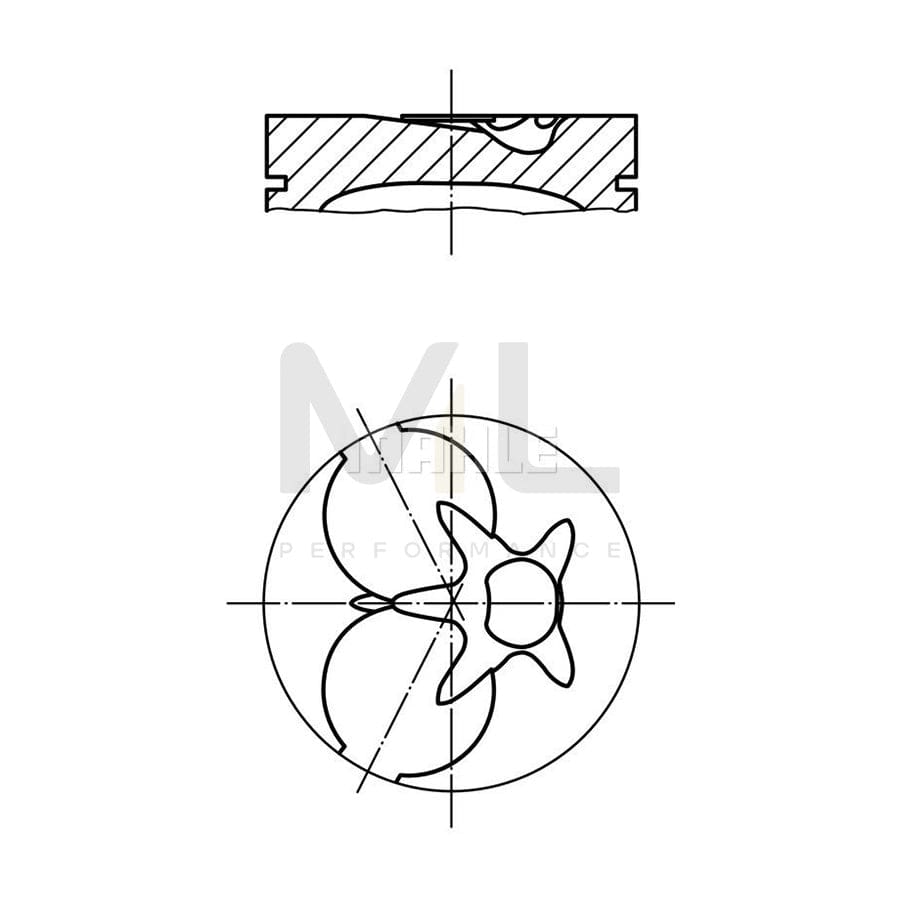 MAHLE ORIGINAL 002 93 00 Piston 87,0 mm, with piston ring carrier, without cooling duct | ML Performance Car Parts