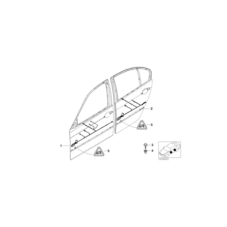 Genuine BMW 61126935221 E46 Wiring Co-Drivers Side (Inc. 320Ci, 325Ci & 318Ci)