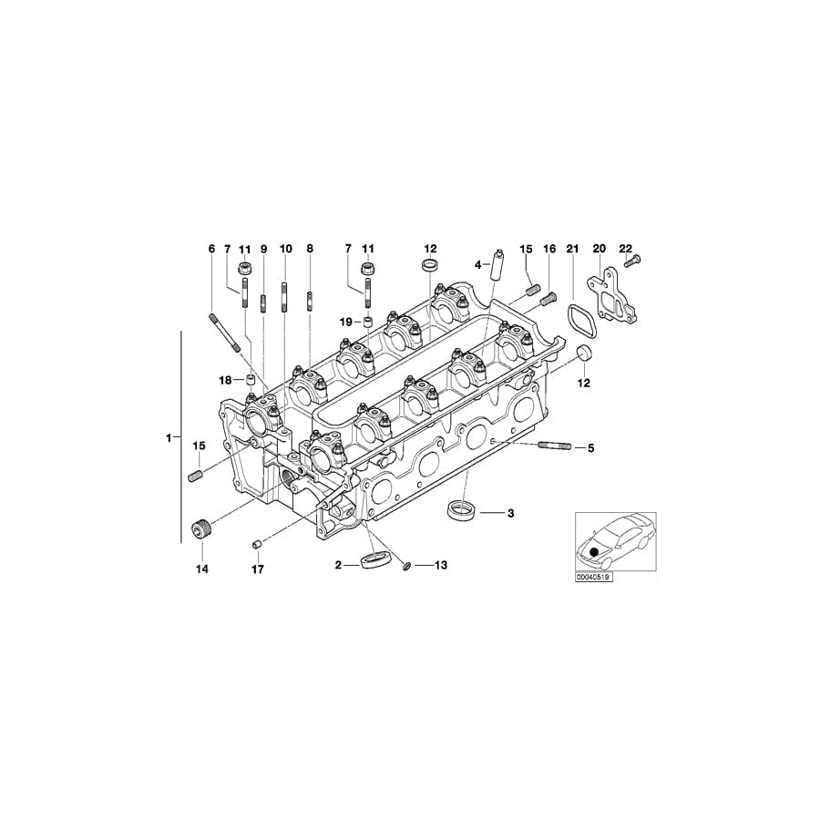 Genuine BMW 11121407003 E39 E52 Cylinder Head Zyl. 1-4 (Inc. M5 & Z8)