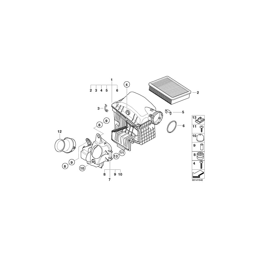Genuine BMW 13717531800 E66 E67 E65 Intake Muffler (Inc. 745i, 735i & 745Li)