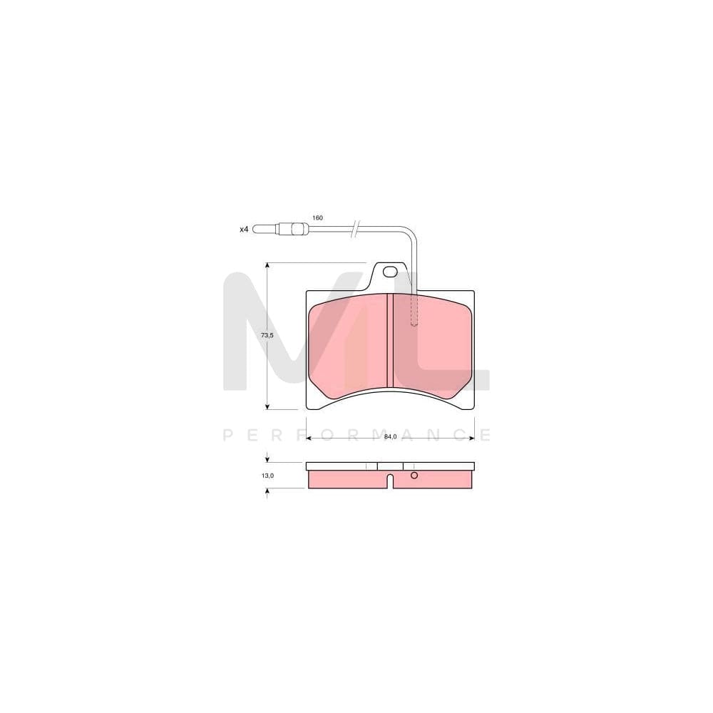 TRW Gdb276 Brake Pad Set Incl. Wear Warning Contact