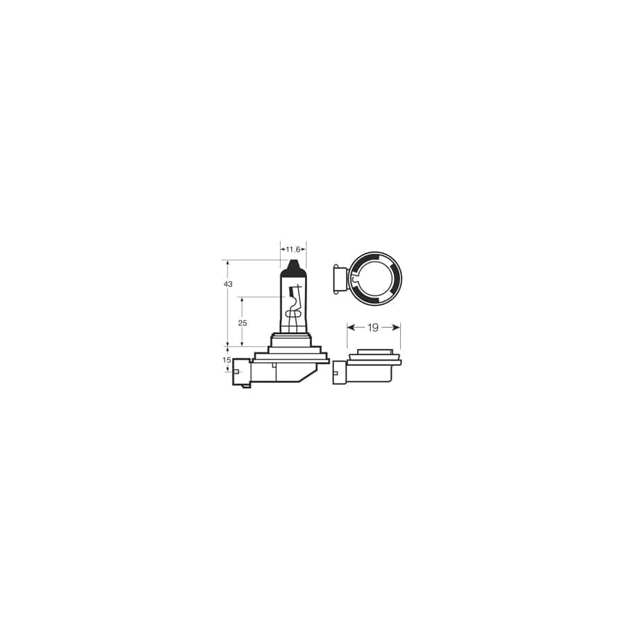 RING R708 12V 35W H8 PGJ19-1 Halogen Headlamp