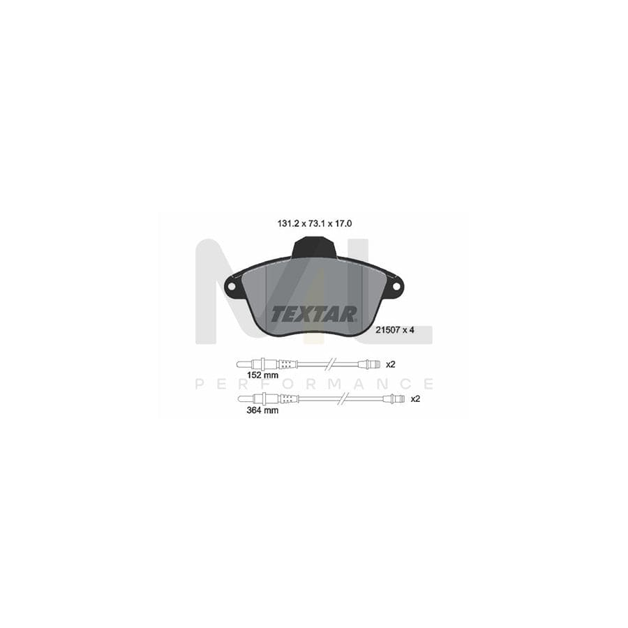 TEXTAR 2150701 Brake pad set for PEUGEOT 605 Saloon incl. wear warning contact