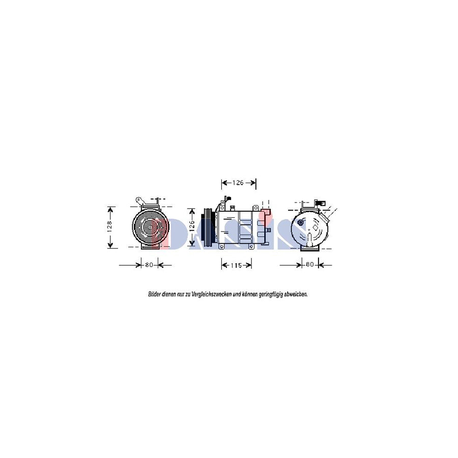 AKS Dasis 851027N Compressor, Air Conditioning for Opel Omega