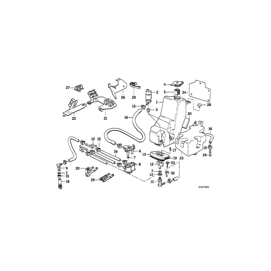 Genuine BMW 61671390635 E32 Fluid Container (Inc. 750iLS, 750iL & 750i)