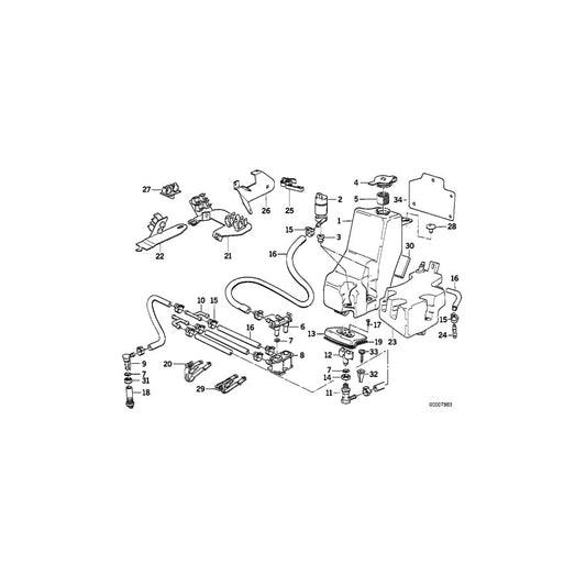 Genuine BMW 61671390635 E32 Fluid Container (Inc. 750iLS, 750iL & 750i)