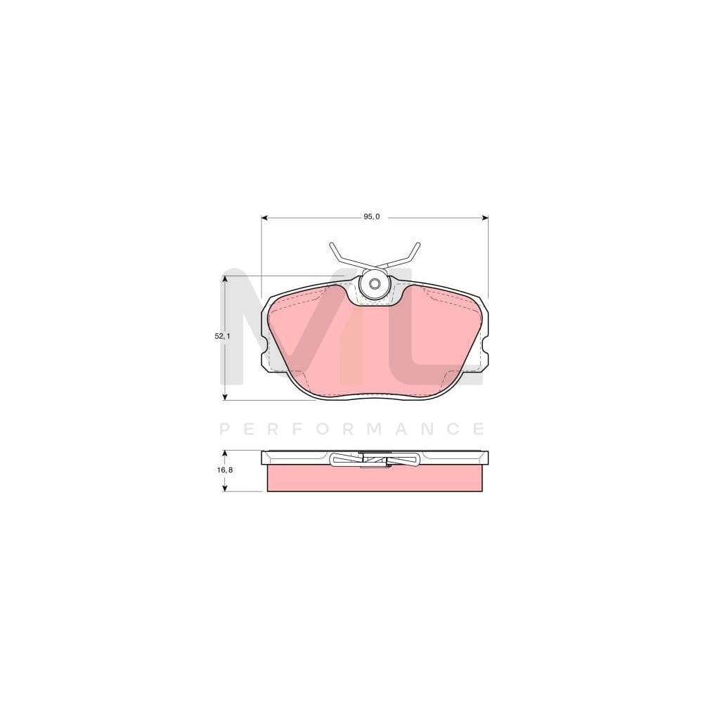 TRW Gdb460 Brake Pad Set Not Prepared For Wear Indicator, With Brake Caliper Screws, With Accessories