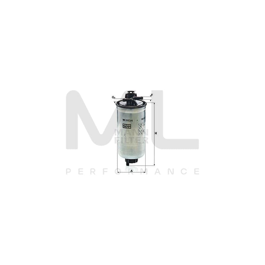 MANN-FILTER WK 853/4 z Fuel filter for FIAT Punto I Hatchback (176) In-Line Filter, with seal