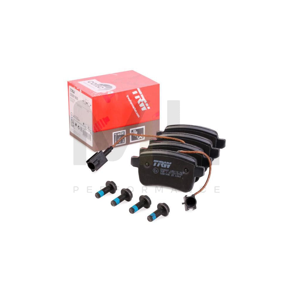 TRW Cotec Gdb1905 Brake Pad Set For Alfa Romeo Giulietta Hatchback (940) Incl. Wear Warning Contact, With Brake Caliper Screws, With Accessories