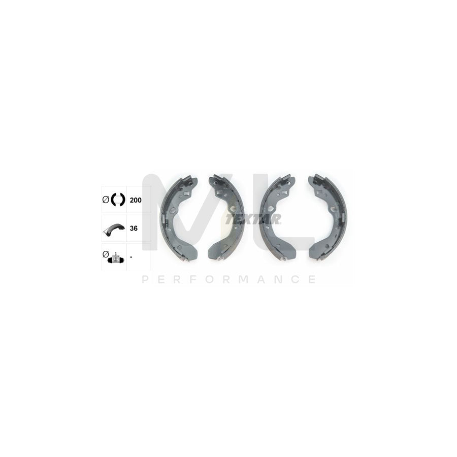 TEXTAR 91053200 Brake Shoe Set for MAZDA 323 without handbrake lever