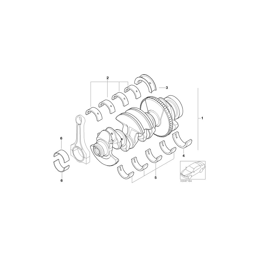 Genuine BMW 11217516046 E46 Crankshaft Without Bearing Shells (Inc. 316ti)