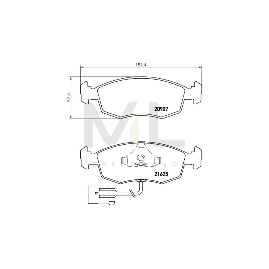 TEXTAR 2162501 Brake pad set for FORD SCORPIO with integrated wear warning contact