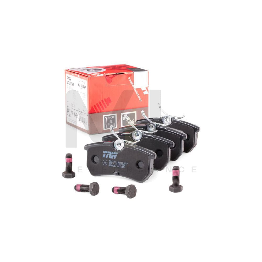 TRW Cotec Gdb1354 Brake Pad Set Not Prepared For Wear Indicator, With Brake Caliper Screws, With Accessories