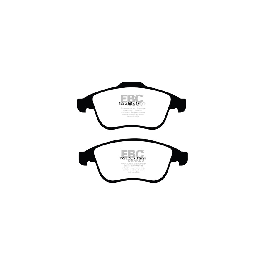 EBC PD13KF583 Renault Yellowstuff Front Brake Pad & GD Disc Kit - Girling/TRW Caliper (Inc. Clio Mk4 & Megane Estate Mk3) 2 | ML Performance UK Car Parts