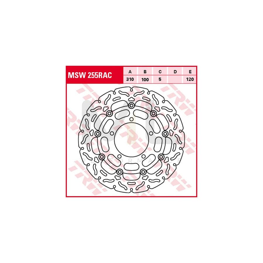 TRW MSW255RAC Brake Disc  - 1 piece