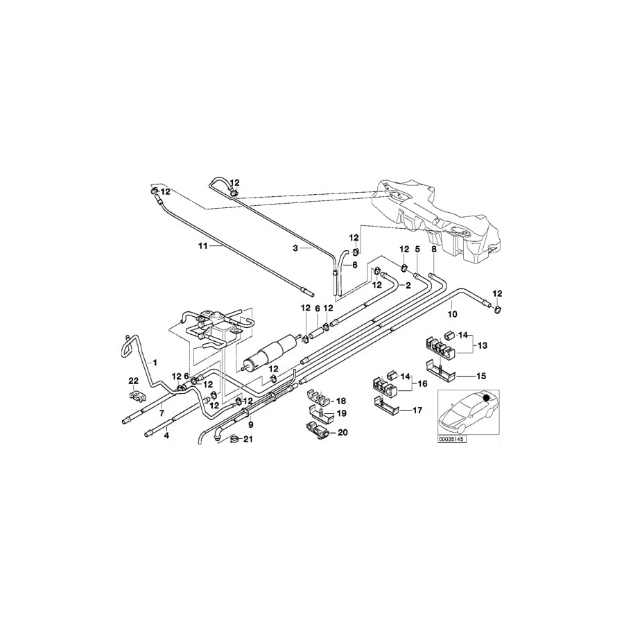Genuine BMW 16121184101 E39 Tubing Support (Inc. 540i, 528i & 540iP)