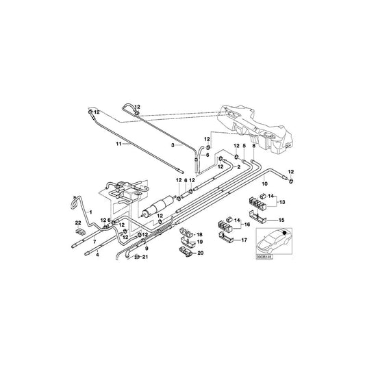 Genuine BMW 16121184101 E39 Tubing Support (Inc. 540i, 528i & 540iP)