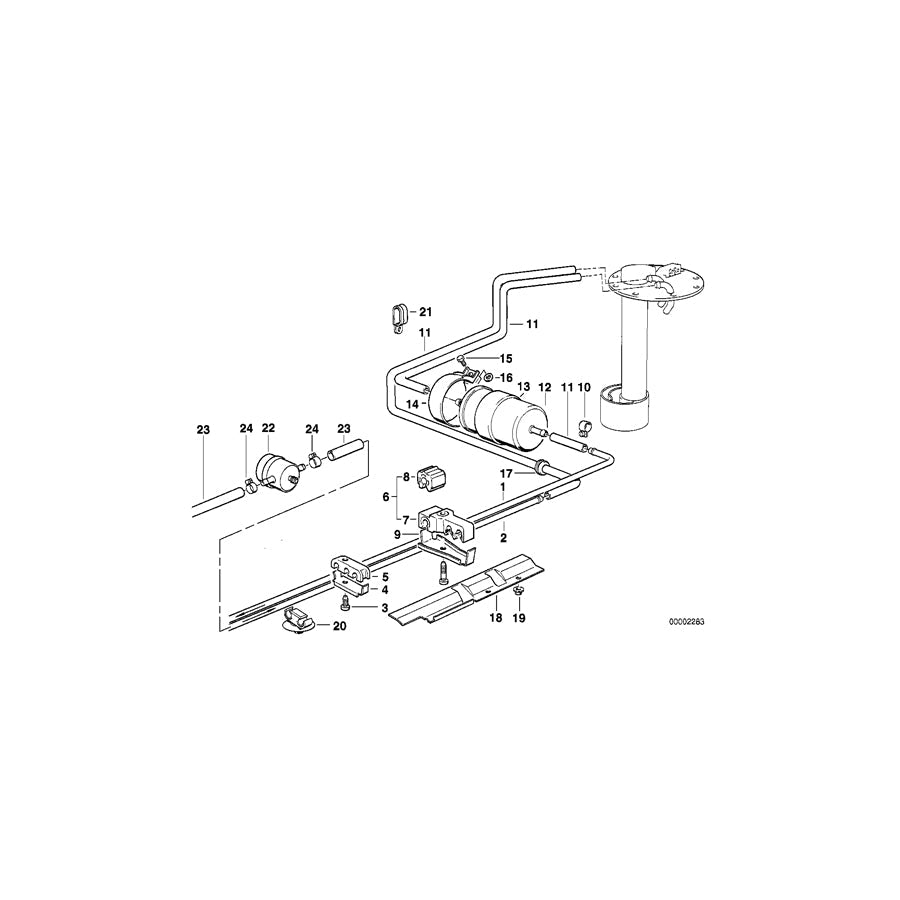 Genuine BMW 16121178828 E32 Return Pipe (Inc. 730i & 735i)