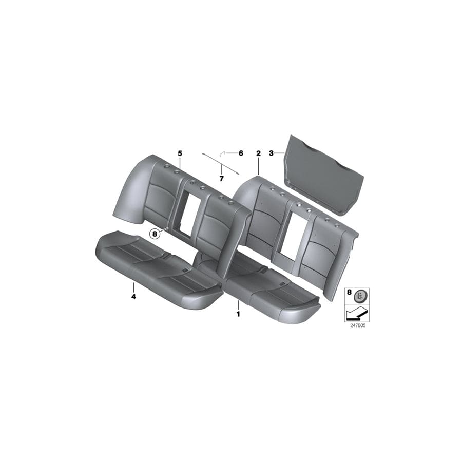 Genuine BMW 52207370458 F10 F11 Leather Cover For Basic Seat SCHWARZ (Inc. 535i, 528iX & 550iX)