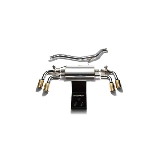 Armytrix AU8JS-QS11G Valvetronic Exhaust System Audi TT | TTS Quattro MK2 8J 2007-2014 with Quad Gold 3.5"