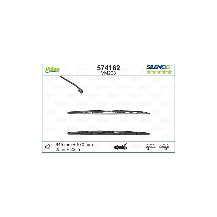 Valeo Silencio, Silencio Conventional Set 574162 Wiper Blade For BMW 5 Series