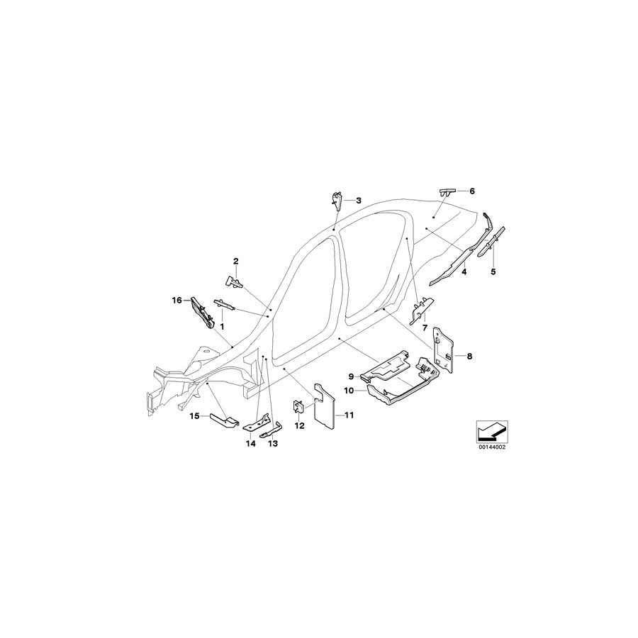Genuine BMW 41147135324 E61 E60 Moulded Part F Supporting Strut, Right (Inc. 525d, M5 & 523i)