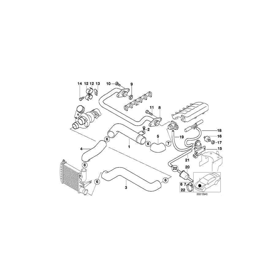 Genuine BMW 11612246723 E38 Pressure Hose Assy (Inc. 725tds)