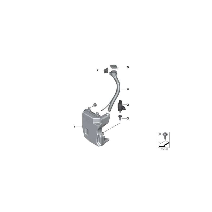 Genuine BMW 61667453969 F40 F44 Filler Pipe For Wash Container (Inc. 116d, 228iX & 220d)