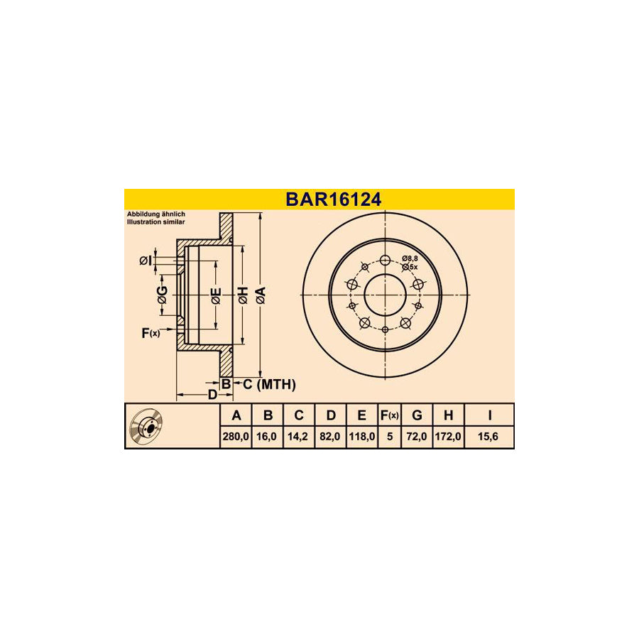 Barum Bar16124 Brake Disc