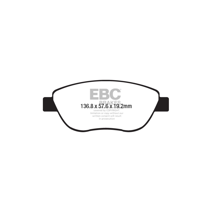 EBC DPX2212 Fiat 500L Ultimax Front Brake Pads - TRW Caliper 2 | ML Performance UK Car Parts