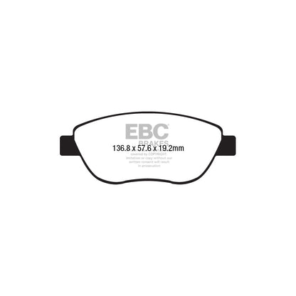 EBC DPX2212 Fiat 500L Ultimax Front Brake Pads - TRW Caliper 2 | ML Performance UK Car Parts