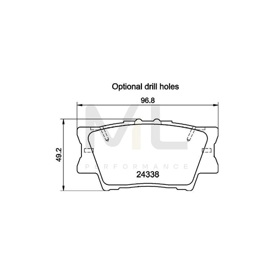 Hella 8DB 355 006-881 Brake Pad Set Not Prepared For Wear Indicator | ML Performance Car Parts