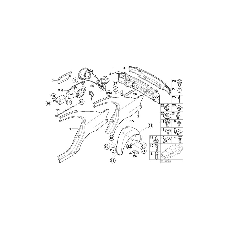 Genuine BMW 41147012072 E65 E66 E67 Closing Plate, Rear Lights Cup, Right (Inc. 745Li, 730i & 740Li)