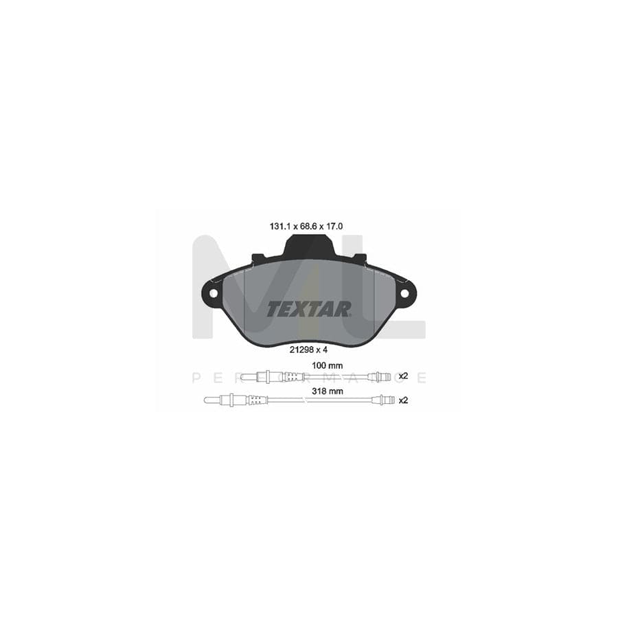 TEXTAR 2129802 Brake pad set for PEUGEOT 605 Saloon incl. wear warning contact