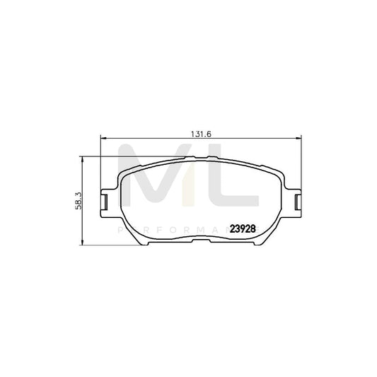 Hella 8DB 355 010-431 Brake Pad Set Not Prepared For Wear Indicator | ML Performance Car Parts