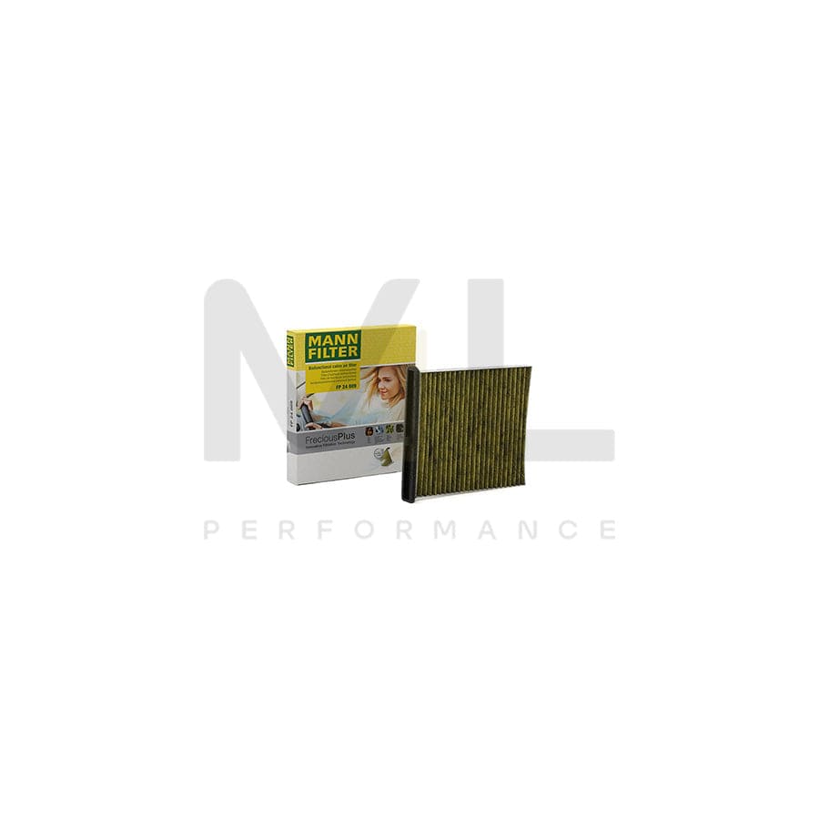MANN-FILTER FP 24 009 Pollen filter Activated Carbon Filter, Activated Carbon Filter with polyphenol, Particulate filter (PM 2.5), with antibacterial action, with fungicidal effect