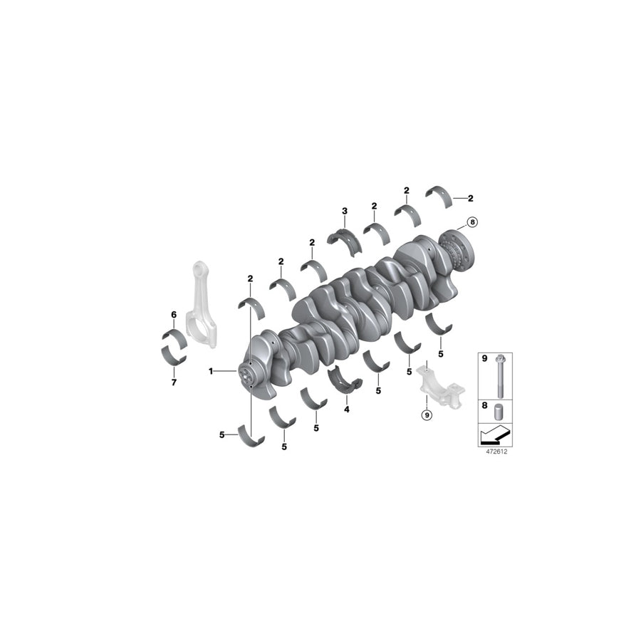 Genuine BMW 11217643257 G02 G32 F21 Crankshaft (Inc. 740i, 440i & X4 M40iX) | ML Performance UK Car Parts