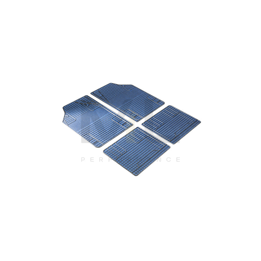 WALSER Universal fit, New Style 28054 Floor mat set PVC, Front and Rear, Quantity: 4, Black, Blue