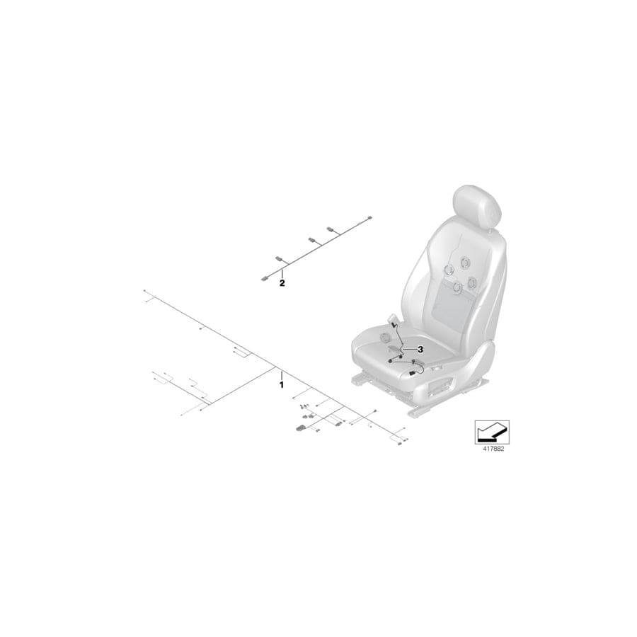Genuine BMW 61129365002 F15 F16 Wiring Set Seat Left (Inc. X5 30dX, X6 50iX & X5 40dX)