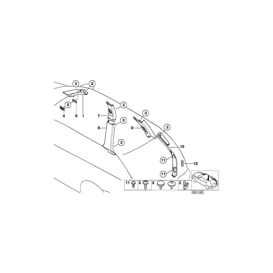 Genuine BMW 51438259251 E53 Covering Column-Center Lower Left GRAU (Inc. X5)