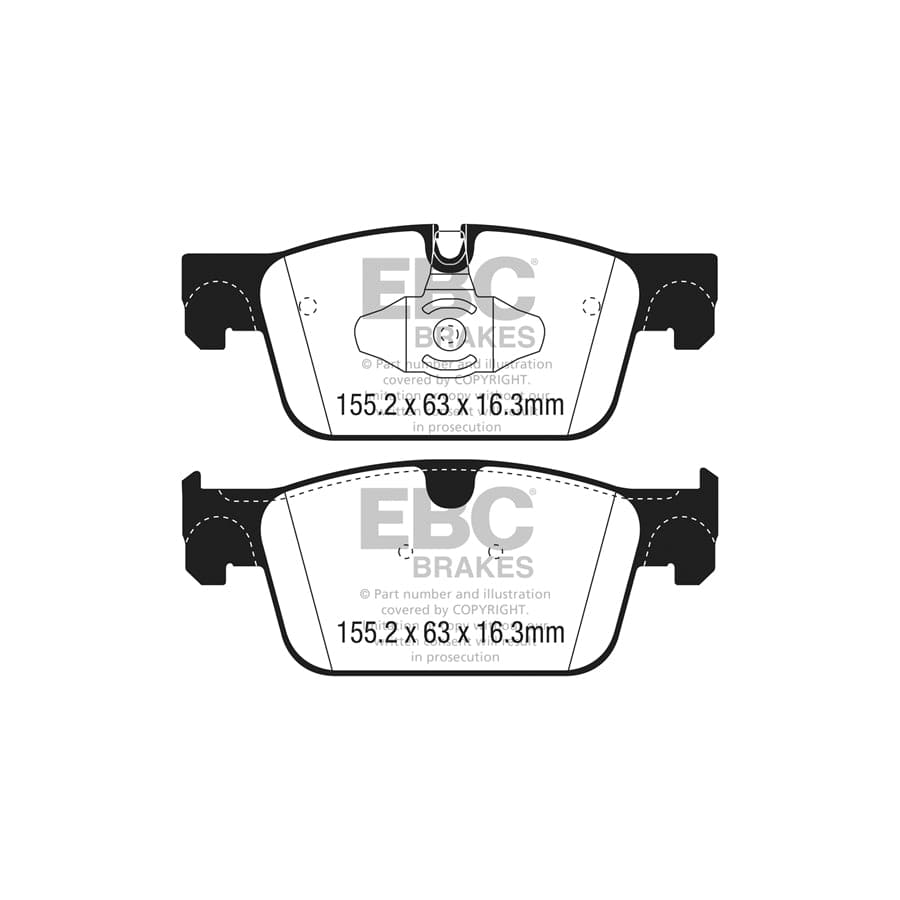 EBC PD01KF1742 Volvo Greenstuff Front Brake Pad & Plain Disc Kit  - ATE Caliper (Inc. S60, S90, V60, V90) 2 | ML Performance UK Car Parts