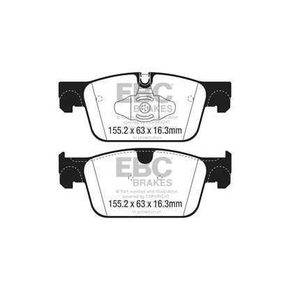 EBC PD01KF1742 Volvo Greenstuff Front Brake Pad & Plain Disc Kit  - ATE Caliper (Inc. S60, S90, V60, V90) 2 | ML Performance UK Car Parts