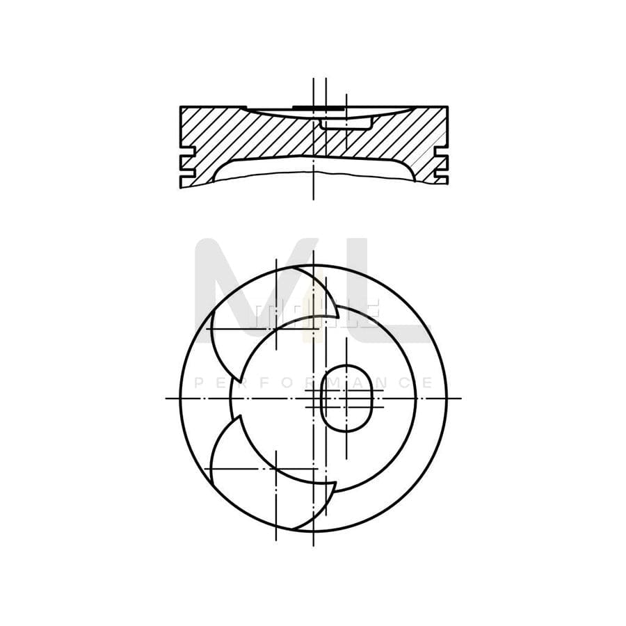 MAHLE ORIGINAL 002 44 03 Piston 91,7 mm, with piston ring carrier, without cooling duct | ML Performance Car Parts