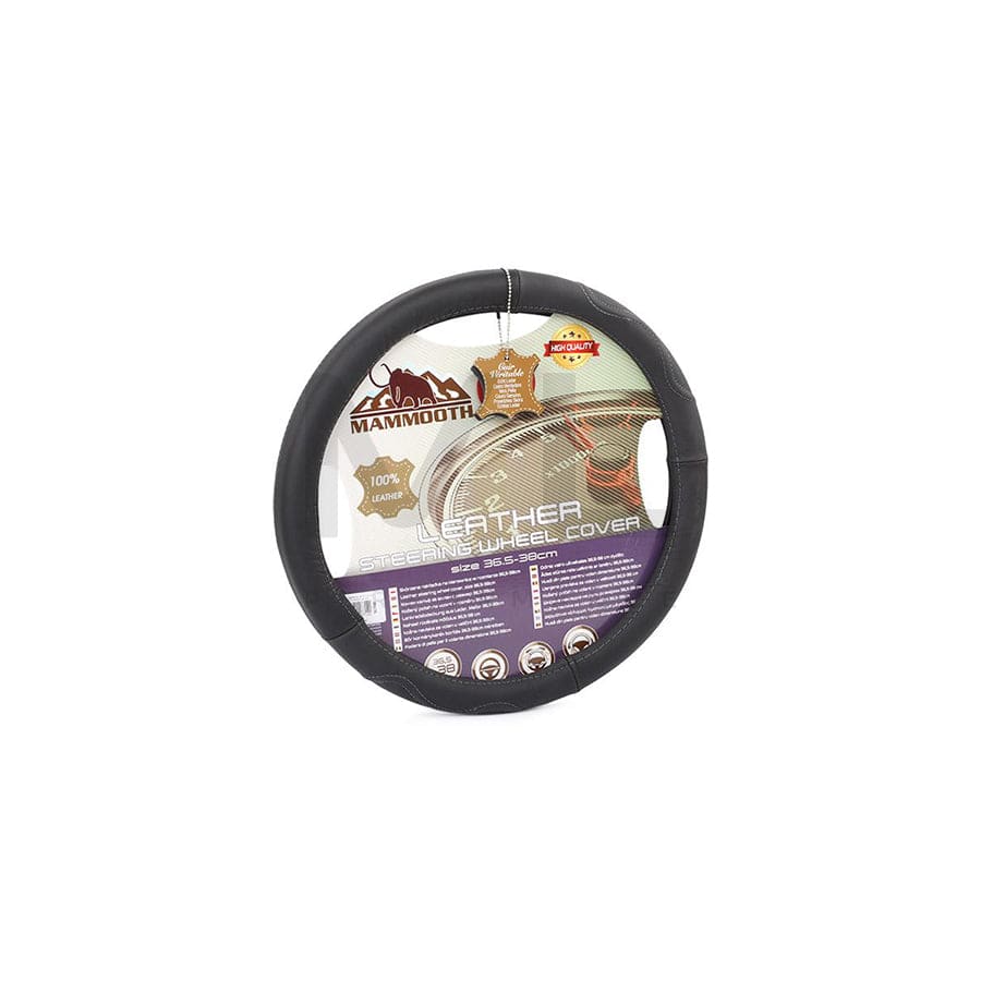 MAMMOOTH Premium A050 187140 Steering wheel cover Black, Ø: 36-38cm, Leather