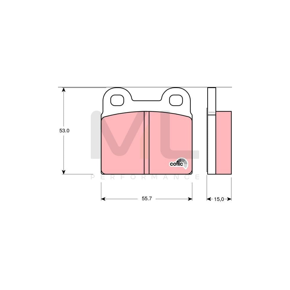 TRW Cotec Gdb102 Brake Pad Set Not Prepared For Wear Indicator