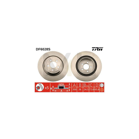 TRW DF6028S Brake Disc Vented, Painted  - 1 piece