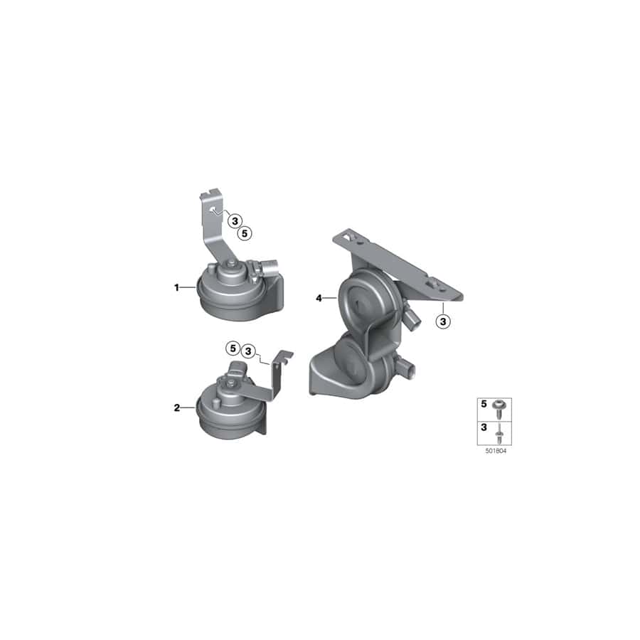Genuine BMW 61338077468 F87 Horn, Low Pitch (Inc. M2 Competition)