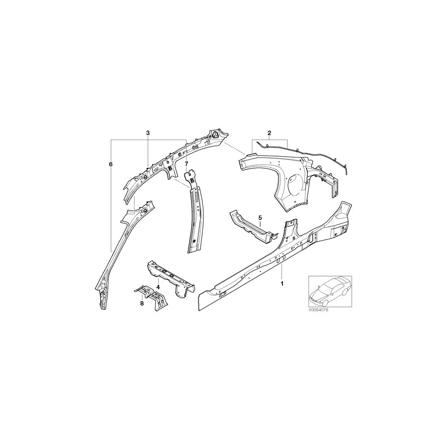 Genuine BMW 41127039693 E46 Left Side Member (Inc. 330xd, 330d & 328i)